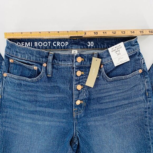 J.Crew 10" Demi-Boot Crop Jean In Stone Street Wash Size 30 - Picture 9 of 13